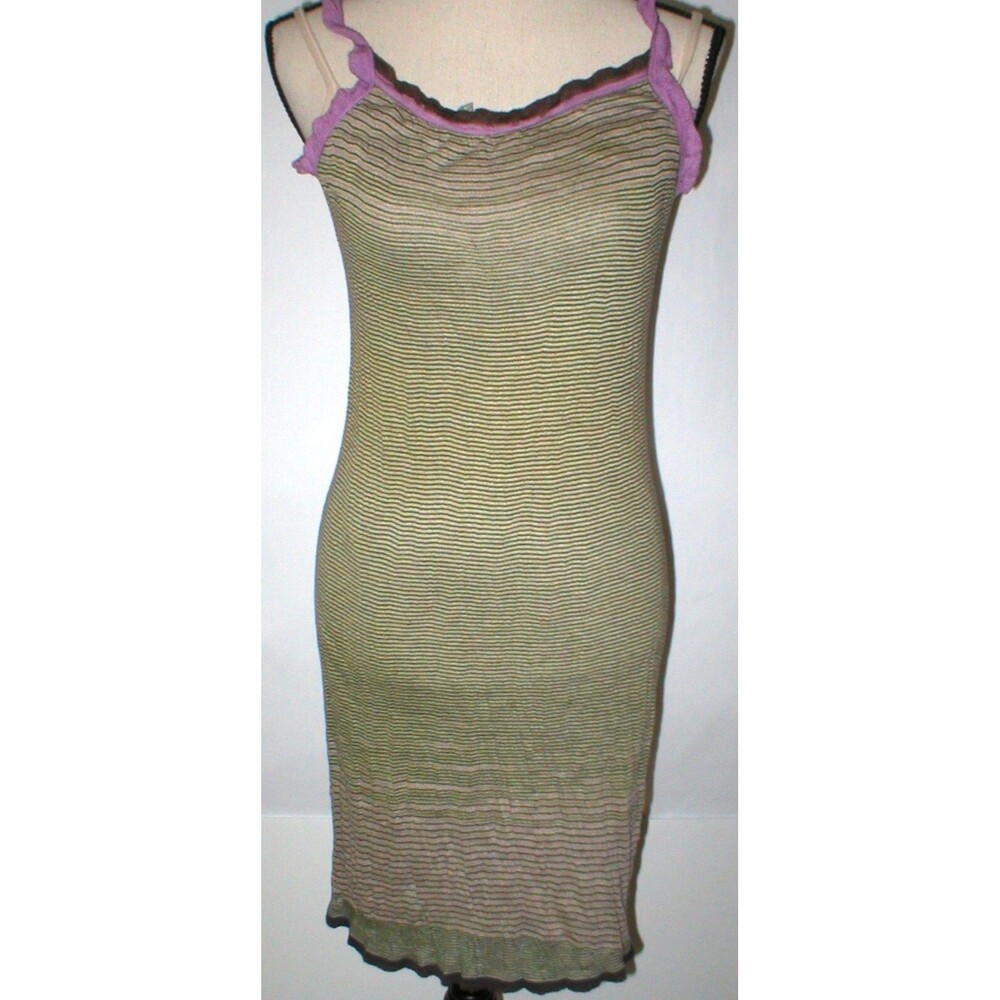 New Womens NWT Designer Fabrizio Del Carlo M Sun Dress Lounge Purple Green Italy